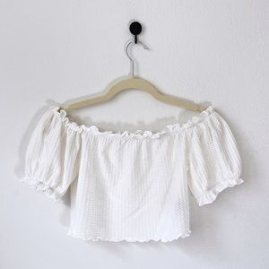 Off the shoulder white crop